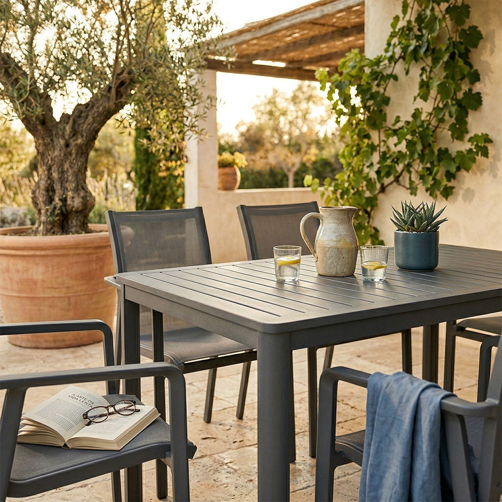 David & Victoria set pranzo da giardino con tavolo a doghe e 6 sedie