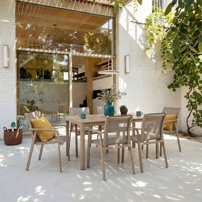 David & Victoria set pranzo da giardino con tavolo a doghe e 6 sedie