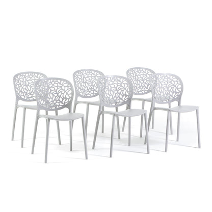 Leda – sedia in polipropilene dal design naturale, colore grigio chiaro