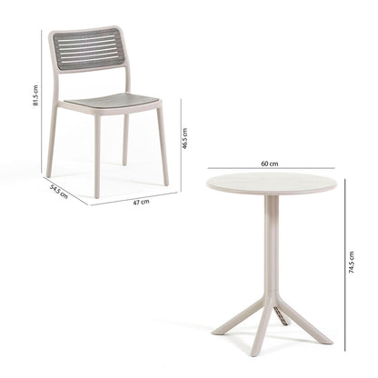 Elia + Molly set da esterno con tavolo e 2 sedie versatile