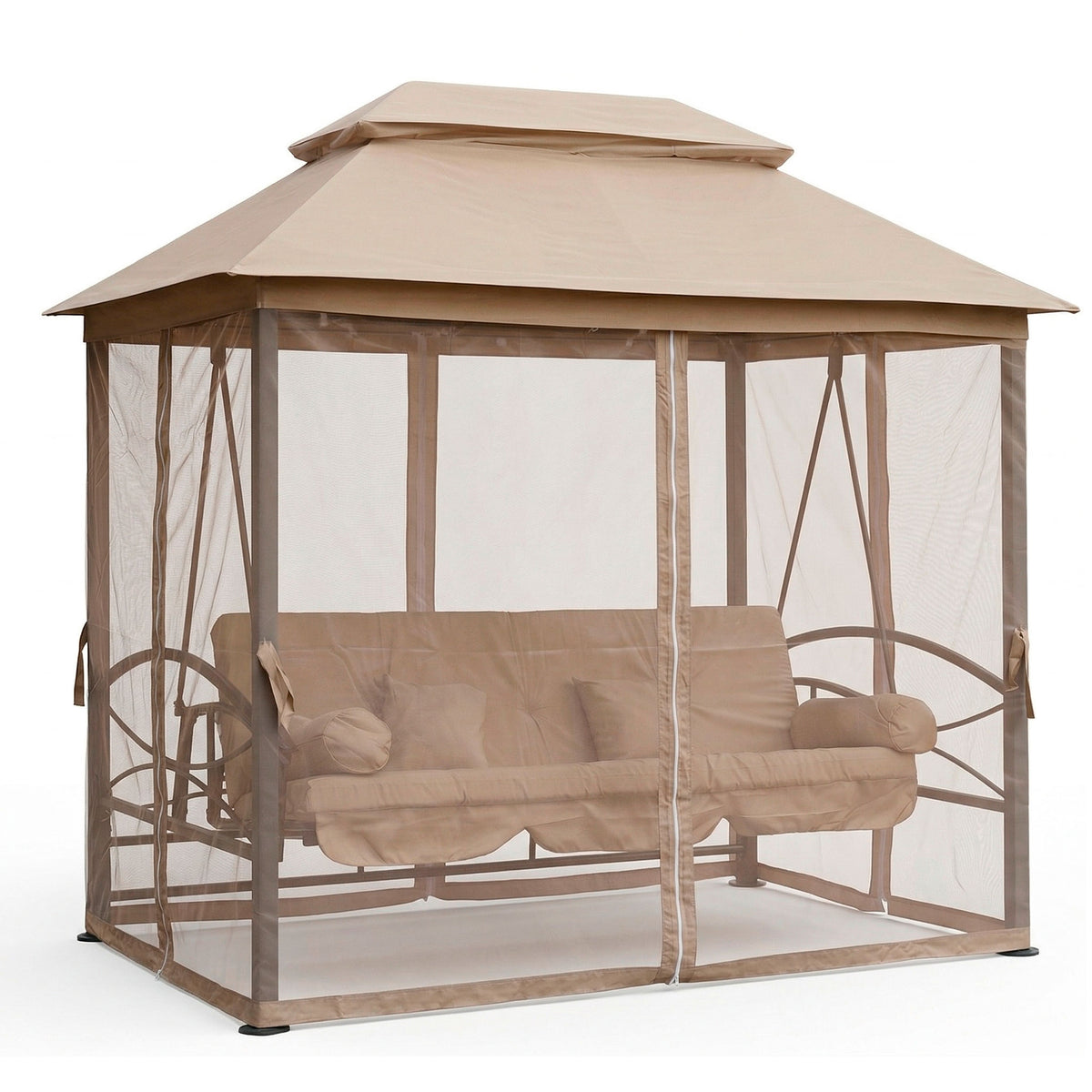 Cleopatra – Dondolo con gazebo trasformabile in letto per 3 persone
