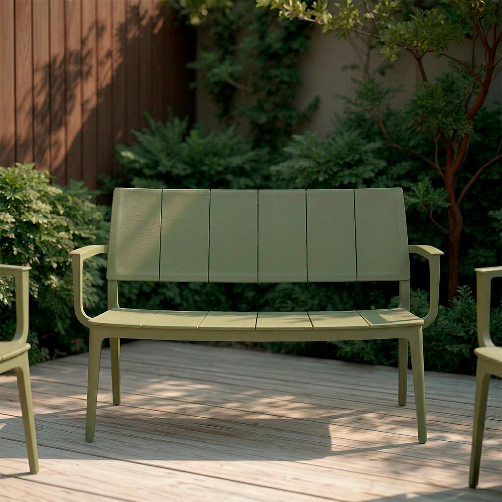 Merano – set da giardino in polipropilene effetto doghe