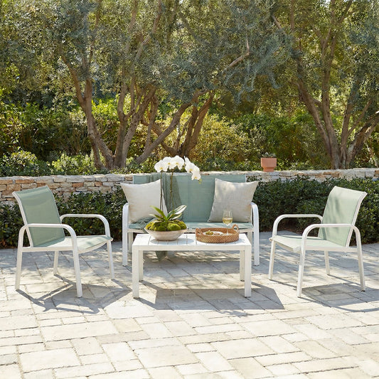 Ischia – set da giardino in alluminio e textilene