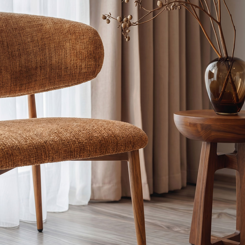 Anastasia – poltrona relax in bouclé con poggiapiedi