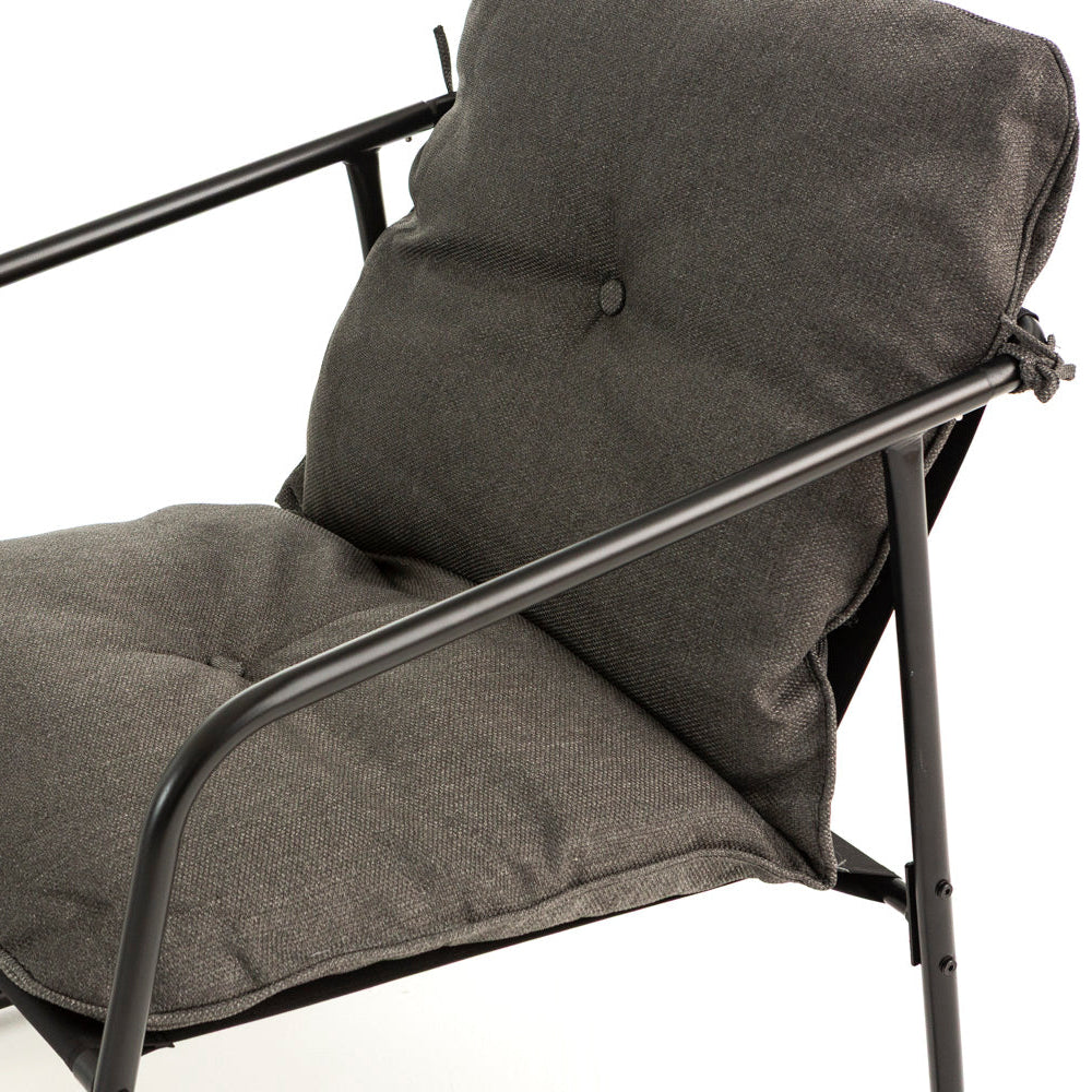 Linosa – set lounge da giardino in acciaio e tessuto