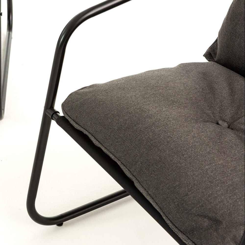 Linosa – set lounge da giardino in acciaio e tessuto