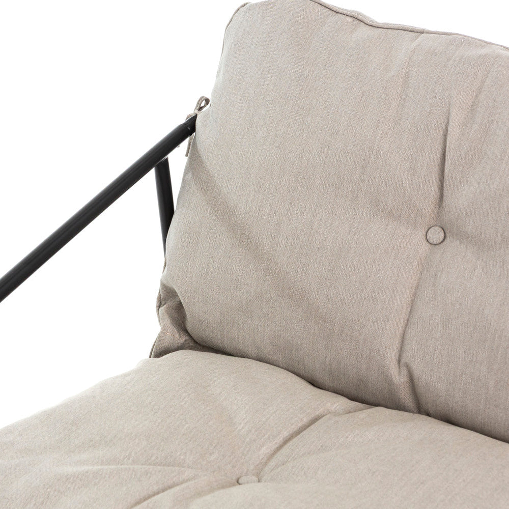 Linosa – set lounge da giardino in acciaio e tessuto