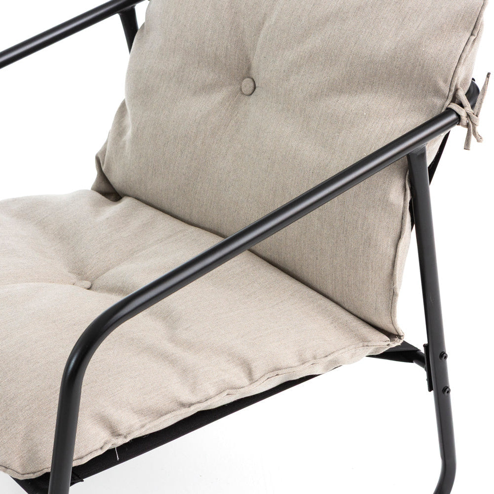 Linosa – set lounge da giardino in acciaio e tessuto