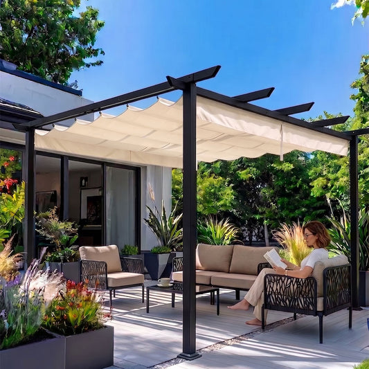 Eolo – pergola da giardino 3x4 m con copertura scorrevole