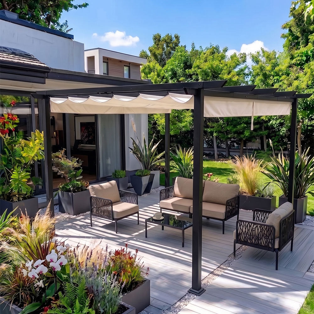 Eolo – pergola da giardino 3x4 m con copertura scorrevole