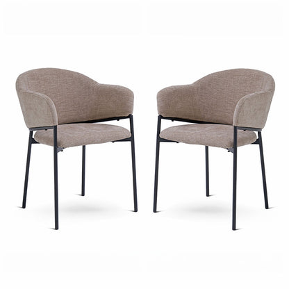 Grace – Poltroncina in tessuto ciniglia con gambe in acciaio, colore tortora