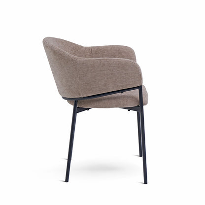 Grace – Poltroncina in tessuto ciniglia con gambe in acciaio
