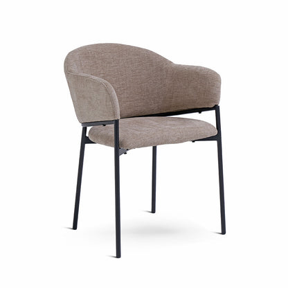 Grace – Poltroncina in tessuto ciniglia con gambe in acciaio