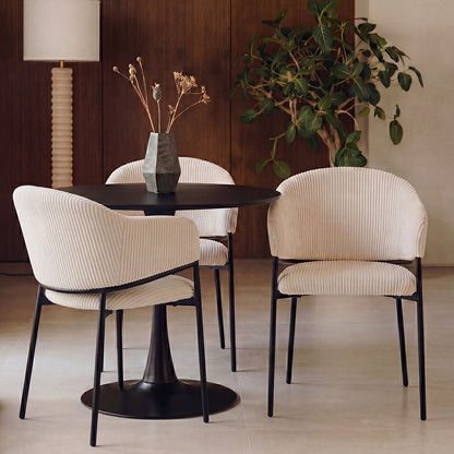 Grace – Poltroncina in velluto a coste con gambe in acciaio