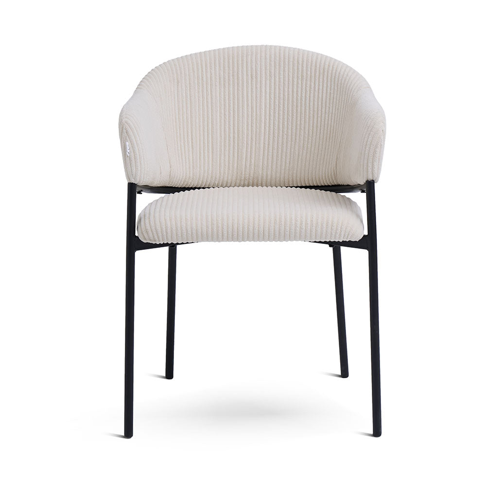 Grace – Poltroncina in velluto a coste con gambe in acciaio