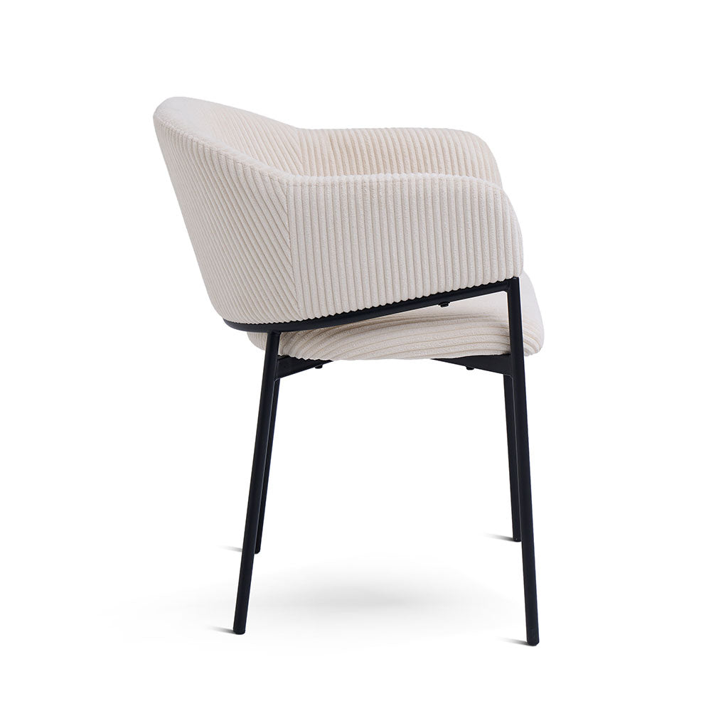 Grace – Poltroncina in velluto a coste con gambe in acciaio