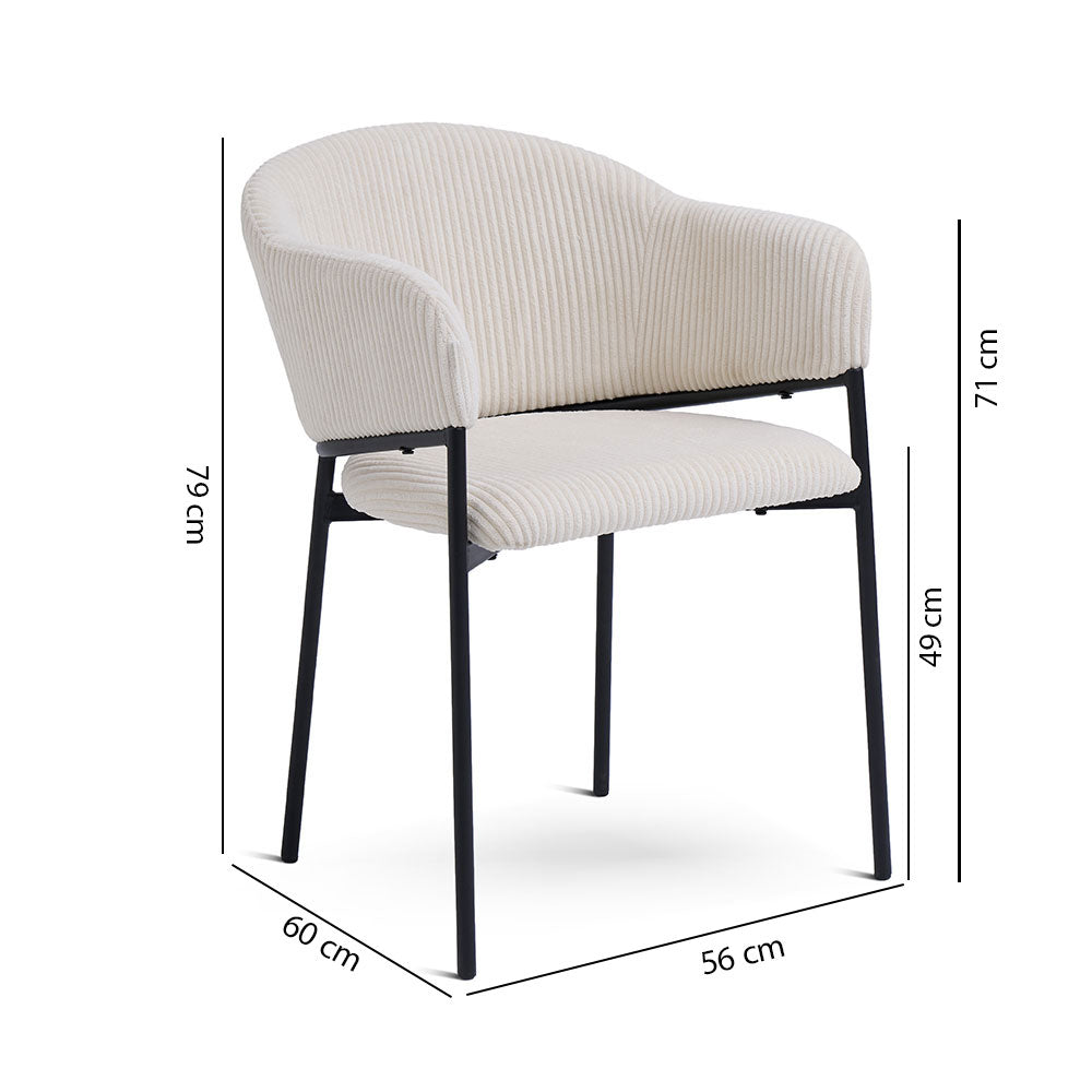 Grace – Poltroncina in velluto a coste con gambe in acciaio