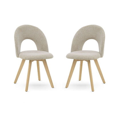 Margot – sedia imbottita in tessuto con gambe in legno