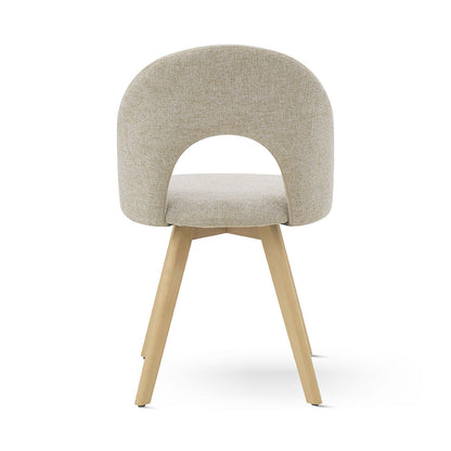Margot – sedia imbottita in tessuto con gambe in legno