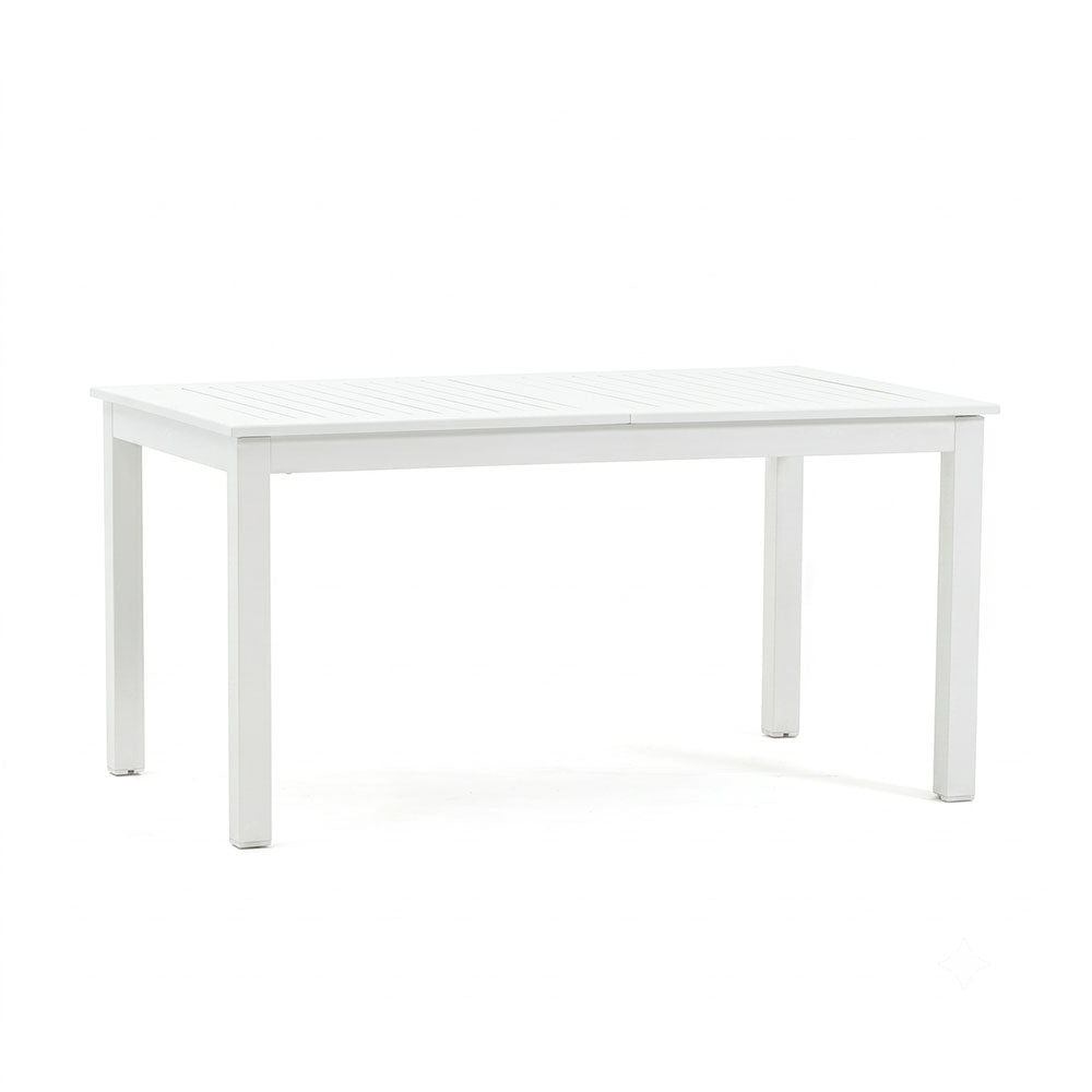 Alvaro – tavolo allungabile rettangolare da esterno in alluminio, colore bianco