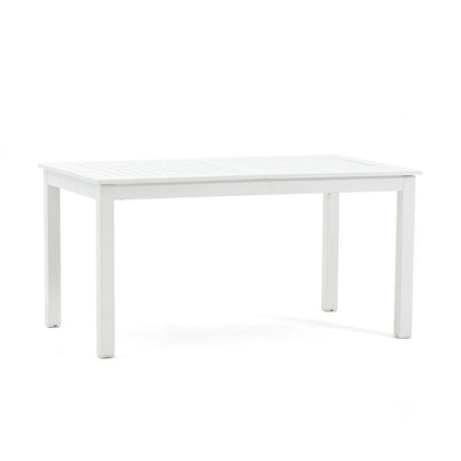 Alvaro – tavolo allungabile rettangolare da esterno in alluminio, colore bianco