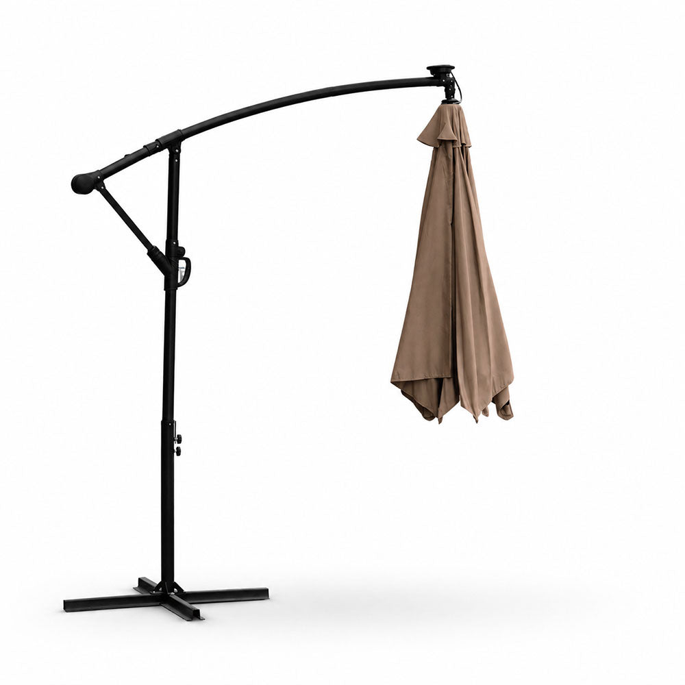 Ponente – ombrellone da giardino 290 cm con illuminazione solare