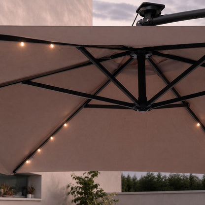 Ponente – ombrellone da giardino 290 cm con illuminazione solare