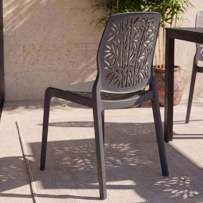 Mulan – sedia in polipropilene con schienale effetto bambù