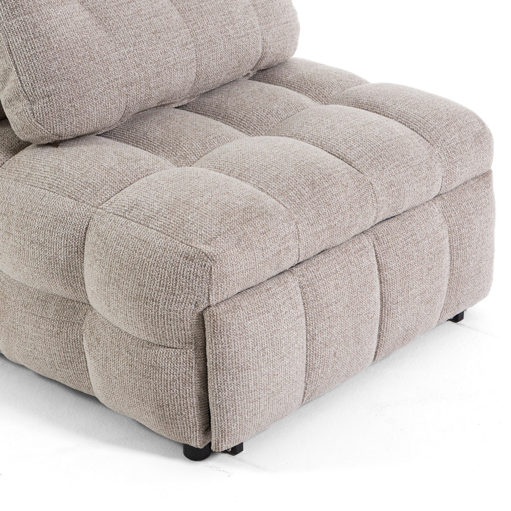 Flow – poltrona imbottita in bouclé con seduta regolabile
