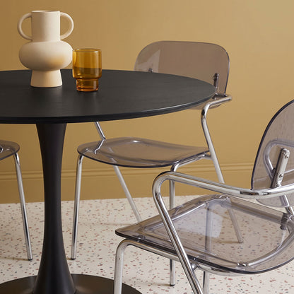 Gloss – sedia trasparente in policarbonato con braccioli