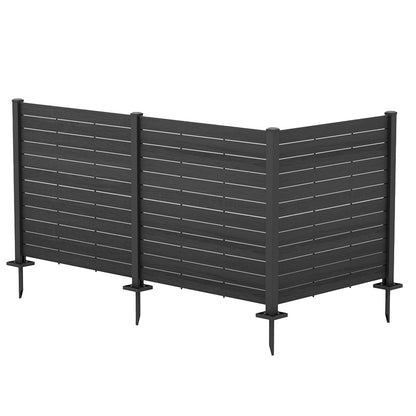 Frangivista da esterno a doghe effetto legno 127x120 cm, colore nero