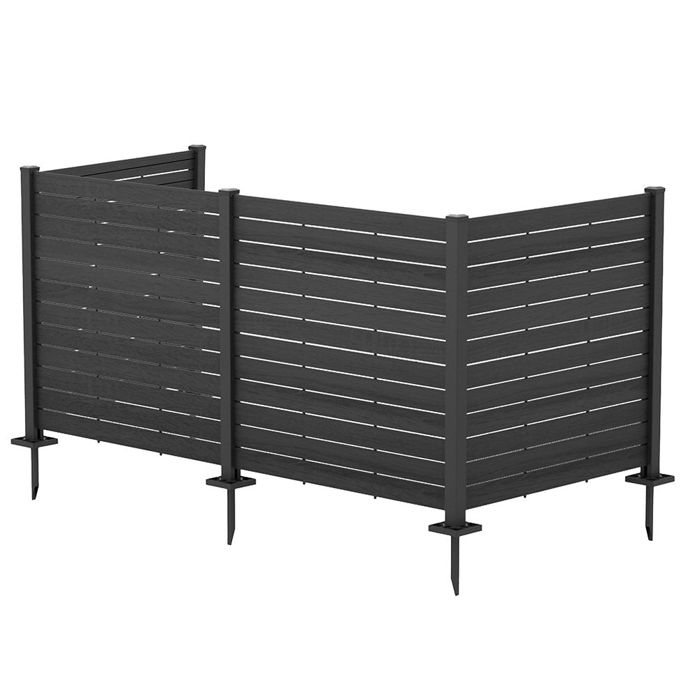 Frangivista da esterno a doghe effetto legno 127x120 cm, colore nero