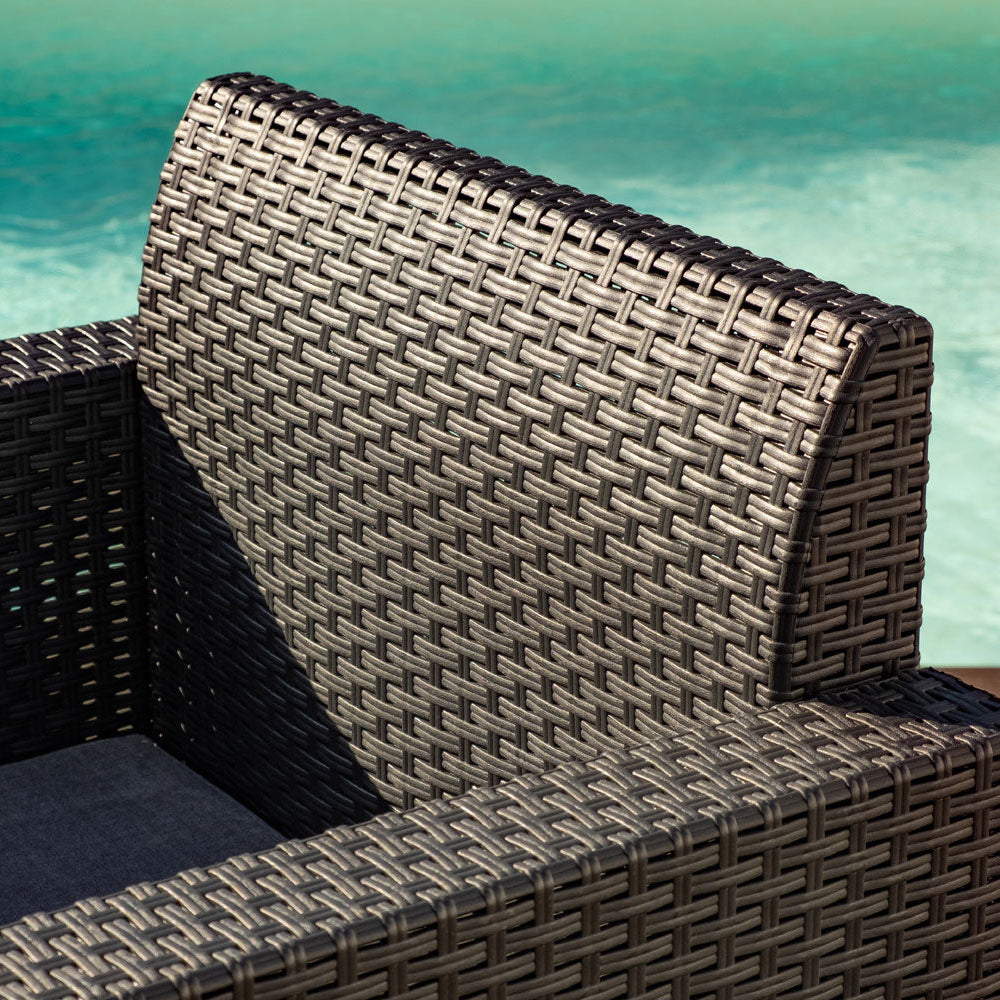 Salina – set relax da giardino 2 posti in polipropilene effetto rattan