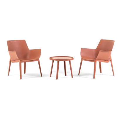 Betty – set da esterno con 2 poltrone in polipropilene e tavolino, colore terracotta
