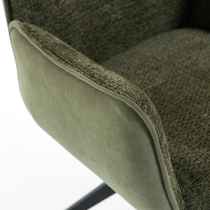 Evelyn – Poltroncina in doppio tessuto con gambe in metallo