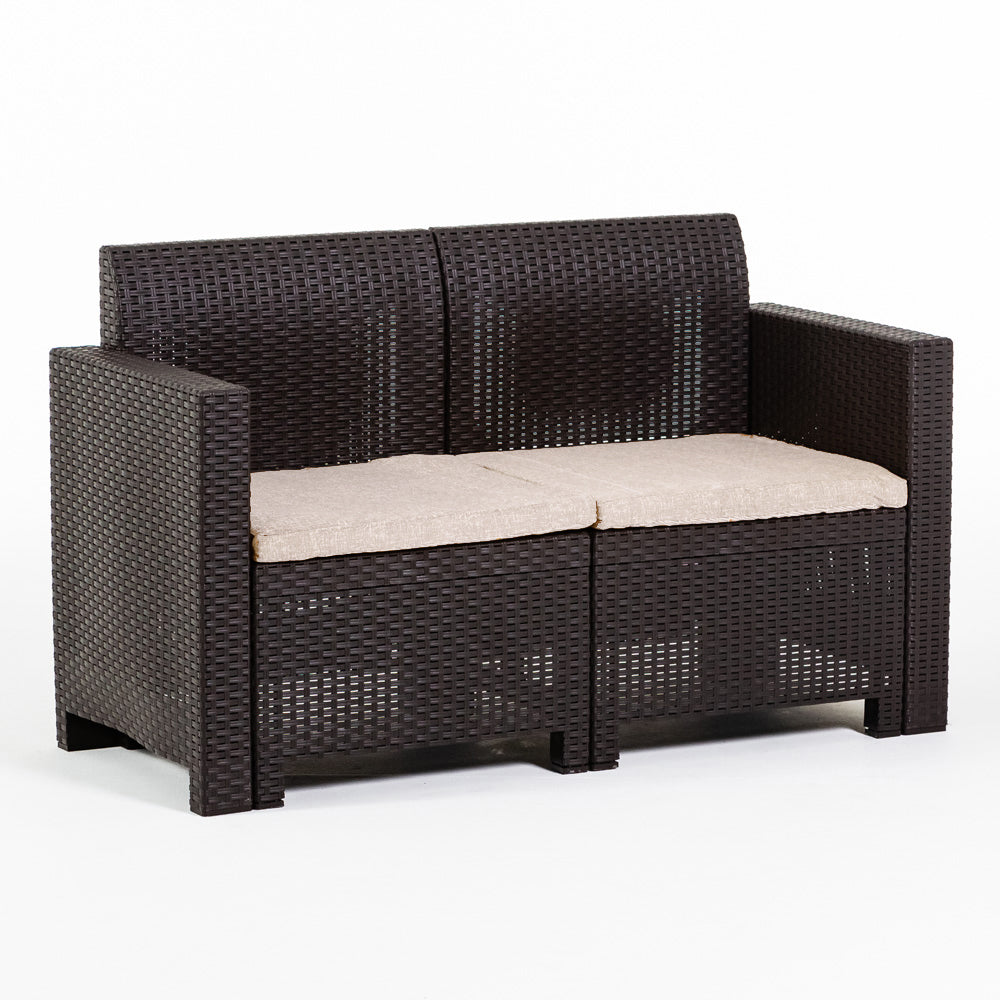Salina – set relax da giardino 2 posti in polipropilene effetto rattan