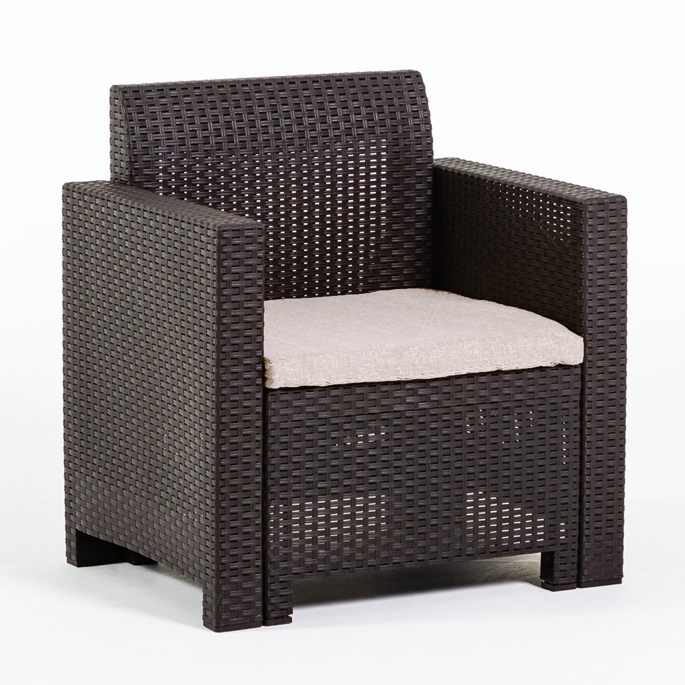 Salina – set relax da giardino 2 posti in polipropilene effetto rattan