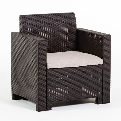 Salina – set relax da giardino 2 posti in polipropilene effetto rattan