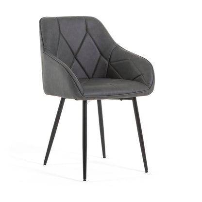 Sibilla – Poltroncina in ecopelle con gambe in acciaio nero
