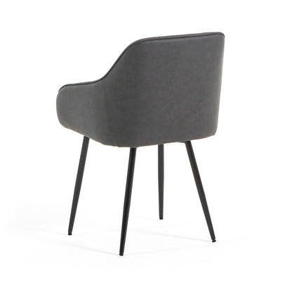 Sibilla – Poltroncina in ecopelle con gambe in acciaio nero