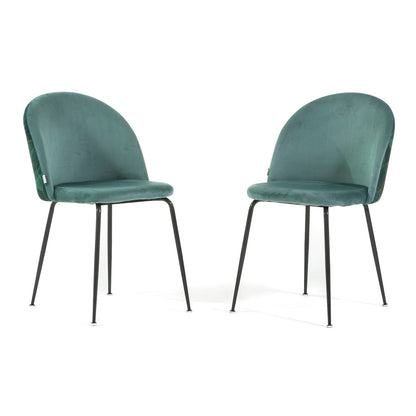Sara – sedia in velluto decorato con gambe in metallo, colore folia verde giada, gambe grigio scuro