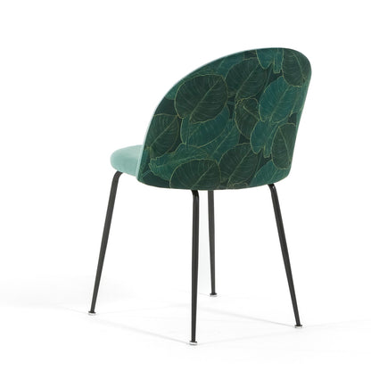 Sara – sedia in velluto decorato con gambe in metallo