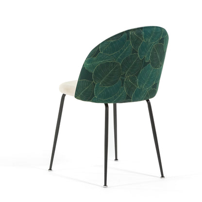 Sara – sedia in velluto decorato con gambe in metallo