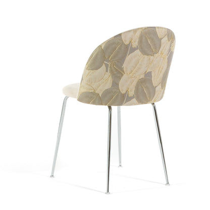 Sara – sedia in velluto decorato con gambe in metallo