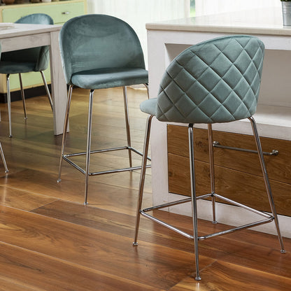 Sara XL – sgabello da cucina in velluto e gambe metallo