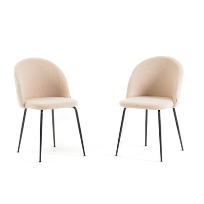 Sara – sedia in tessuto teddy con gambe in metallo