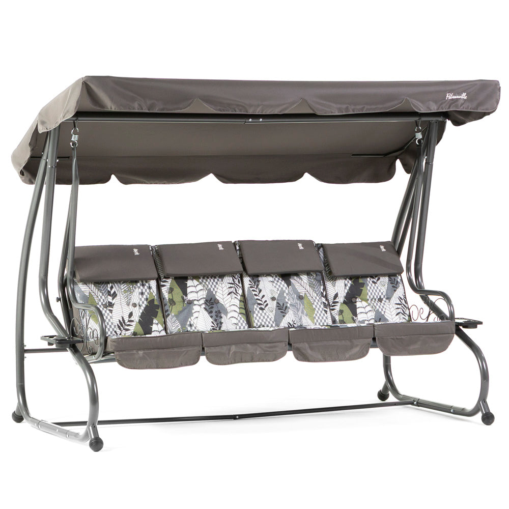 Mizar XL – Dondolo 4 posti trasformabile in letto con tetto, colore grigio matrix