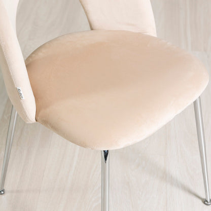 Margot – sedia in velluto con schienale curvo e gambe in metallo