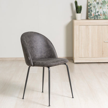 Sara – sedia in ecopelle con gambe in metallo