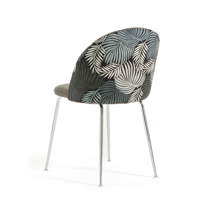 Sara – sedia in velluto decorato con gambe in metallo